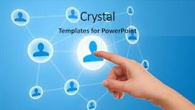  Presentation with social - Presentation theme having festive redhead smiling at camera on white background background and a red colored foreground