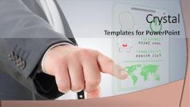  Presentation with access - Cool new slide set with hand pressing the access card backdrop and a light gray colored foreground