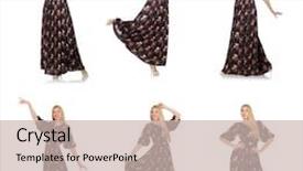  Presentation with elegant green white romantic - Cool new presentation with hand print flower - pretty woman in romantic dress backdrop and a soft green colored foreground