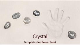  Presentation with power love - Slide set enhanced with hand print in the sand background and a lemonade colored foreground