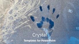  Presentation with hand print - Theme with hand-print-on-a-dirty and a seafoam green colored foreground