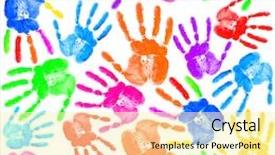  Presentation with hand print - Colorful slide deck enhanced with individualized education - hand print on the white backdrop and a blonde colored foreground