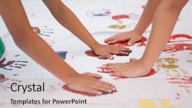  Presentation with nurse boys - Amazing slides having hand prints - cute little boys painting backdrop and a coral colored foreground