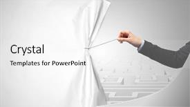  Presentation with paper hand drawn politics - PPT theme consisting of hand pulling paper curtain changing background and a white colored foreground