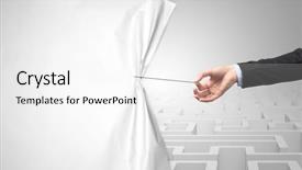  Presentation with curtain - Beautiful PPT layouts featuring transition change - hand pulling paper curtain changing backdrop and a white colored foreground