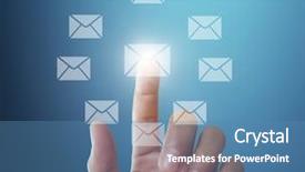  Presentation with network social media sns internet - Colorful presentation design enhanced with hand pushing social network structure backdrop and a  colored foreground