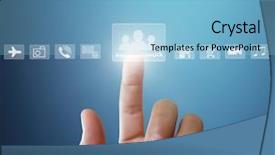  Presentation with structure - Slide deck with hand pushing social network structure background and a  colored foreground