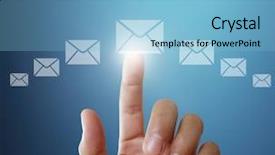  Presentation with structure - Colorful presentation theme enhanced with hand pushing social network structure backdrop and a  colored foreground