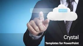  Presentation with structure - Presentation theme enhanced with hand pushing social network structure background and a  colored foreground