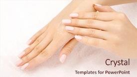  Presentation with cosmetic - Colorful presentation enhanced with female hand puts a cosmetic backdrop and a lemonade colored foreground