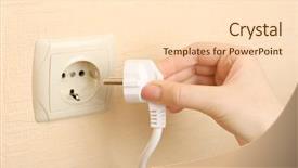  Presentation with electricity - Audience pleasing presentation design consisting of hand putting plug in electricity backdrop and a  colored foreground