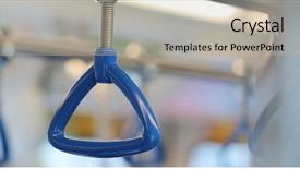  Presentation with electric train goes by rail - PPT layouts consisting of hand rail inside train compartment background and a  colored foreground