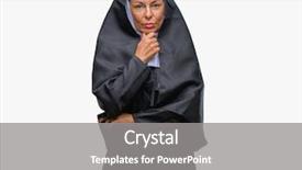  Presentation with nun - Presentation theme enhanced with hand raised on chin thinking background and a gray colored foreground