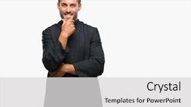  Presentation with christian - PPT theme featuring hand raised on chin thinking background and a  colored foreground
