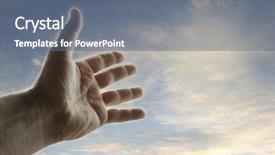  Presentation with hand x ray - Amazing slides having hand reaching for the sky backdrop and a gray colored foreground