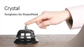  Presentation with bell service - Audience pleasing slide set consisting of hand ringing a service bell backdrop and a white colored foreground