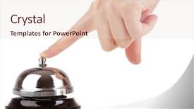  Presentation with bell service - Beautiful presentation design featuring hand ringing in service bell backdrop and a lemonade colored foreground