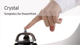  Presentation with bell service - Colorful presentation enhanced with hand ringing in service bell backdrop and a white colored foreground