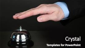  Presentation with bell service - Cool new PPT theme with hand ringing in service bell backdrop and a black colored foreground