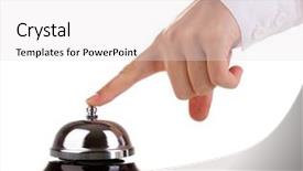 Presentation with bell service - Presentation theme enhanced with hand ringing in service bell background and a white colored foreground