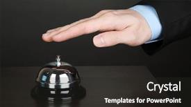  Presentation with bell service - PPT theme enhanced with hand ringing in service bell background and a dark gray colored foreground