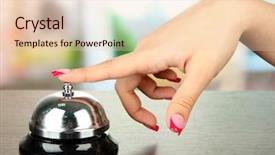  Presentation with bell service - Amazing presentation design having hand ringing in service bell backdrop and a  colored foreground