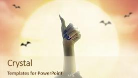  Presentation with zombie - Theme having hand rising out of grave background and a cream colored foreground