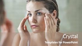  Presentation with mirror - Beautiful PPT theme featuring hand rub - closeup of beautiful young woman backdrop and a coral colored foreground