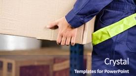  Presentation with foreman - Slide deck featuring hand safety - midsection of young foreman background and a navy blue colored foreground