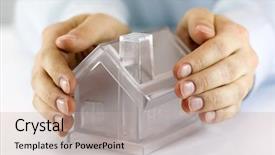  Presentation with house - Beautiful theme featuring hand safety - protect your house backdrop and a mint green colored foreground