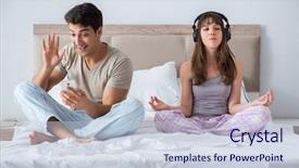  Presentation with british royal family - Colorful slide set enhanced with hand salute - young family meditating backdrop and a  colored foreground