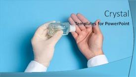  Presentation with medical infection - Presentation consisting of hand-sanitizer-treatment-health-care background and a light blue colored foreground