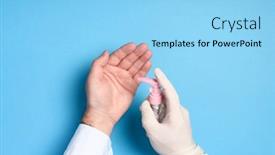  Presentation with medical infection - Theme with hand-sanitizer-treatment-health-care background and a light blue colored foreground