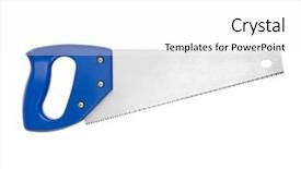  Presentation with background - Beautiful slide set featuring hand saw isolated on white backdrop and a white colored foreground