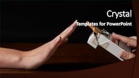  Presentation with cigarettes - Audience pleasing PPT theme consisting of hand saying no thanks backdrop and a black colored foreground