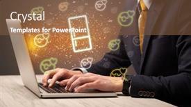  Presentation with fridge - Beautiful slides featuring hand-searching-for-recipes backdrop and a coral colored foreground