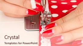  Presentation with sewing - Beautiful presentation featuring hand sewing on machine backdrop and a cream colored foreground