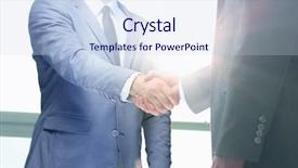  Presentation with business partner people joining hand - Colorful theme enhanced with hand shake - business people shaking hands backdrop and a sky blue colored foreground