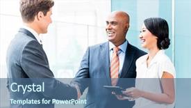  Presentation with executive - Cool new presentation with hand shake - indian ceo and caucasian executive backdrop and a ocean colored foreground