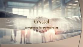  Presentation with shaking hands - PPT layouts enhanced with hand shake - partners shaking hands mixed media background and a lemonade colored foreground