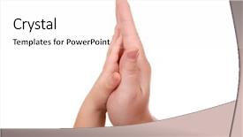  Presentation with hand shake - Beautiful presentation theme featuring hand shake of the child and father isolated backdrop and a sky blue colored foreground