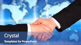  Presentation with world peace - Slides having hand shaking with world map background and a ocean colored foreground