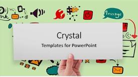  Presentation with green - Cool new PPT theme with hand showing card against green backdrop and a light gray colored foreground