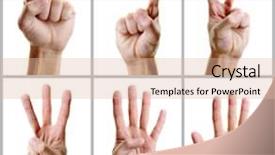  Presentation with numbers - Audience pleasing slide deck consisting of hand showing numbers from one backdrop and a lemonade colored foreground