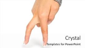  Presentation with fingers - Slide deck with hand showing the walking finger background and a sky blue colored foreground