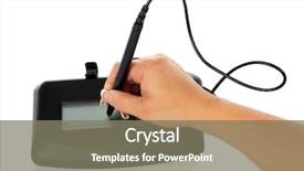  Presentation with electronic - Colorful theme enhanced with hand signing an electronic signature backdrop and a gray colored foreground