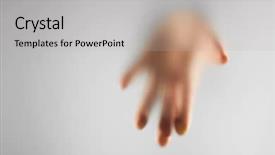  Presentation with glass - Presentation theme featuring hand silhouettes behind glass foreground background and a light gray colored foreground