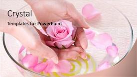  Presentation with skincare - Presentation theme with hand spa manicure healthy hands background and a lemonade colored foreground