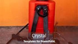  Presentation with pump - Presentation theme with hand-spraying-pump-used background and a tawny brown colored foreground