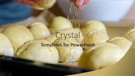  Presentation with sprinkles - Amazing presentation design having hand-sprinkles-sesame-seeds-onto backdrop and a yellow colored foreground